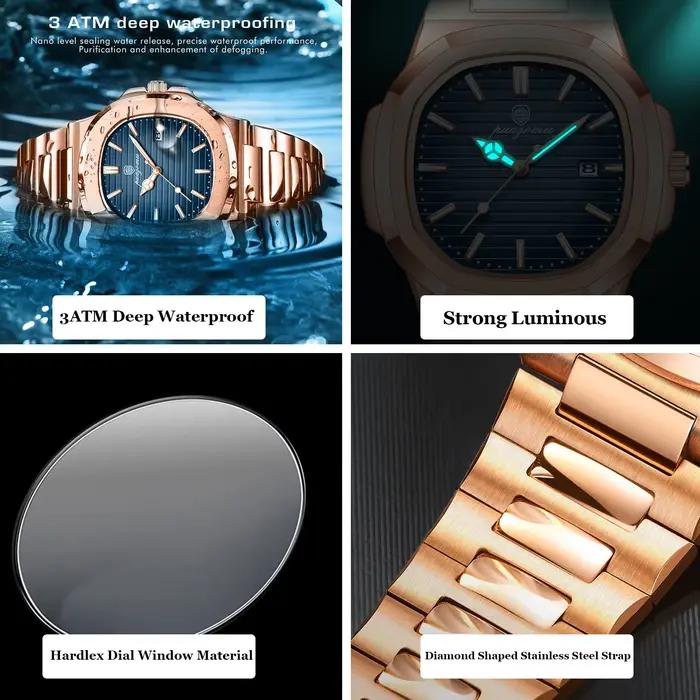 Nouvelle Montre Homme Tendance 2026 – Étanche, Lumineuse, en Acier Inoxydable, Affichage Date et Jou