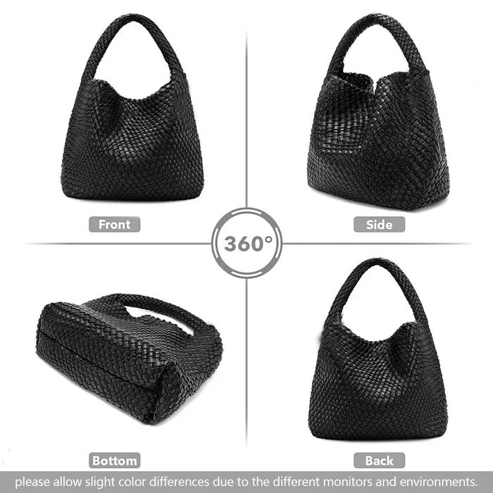 Sac fourre-tout tissé en cuir souple pour femme, grand sac à main, sac de travail initié, été, plage