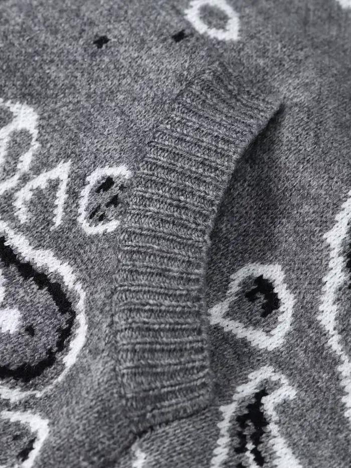 Cardigan Jacquard Printemps à Col Montant pour Femme, Manteau Chic à Manches Longues avec Fermeture