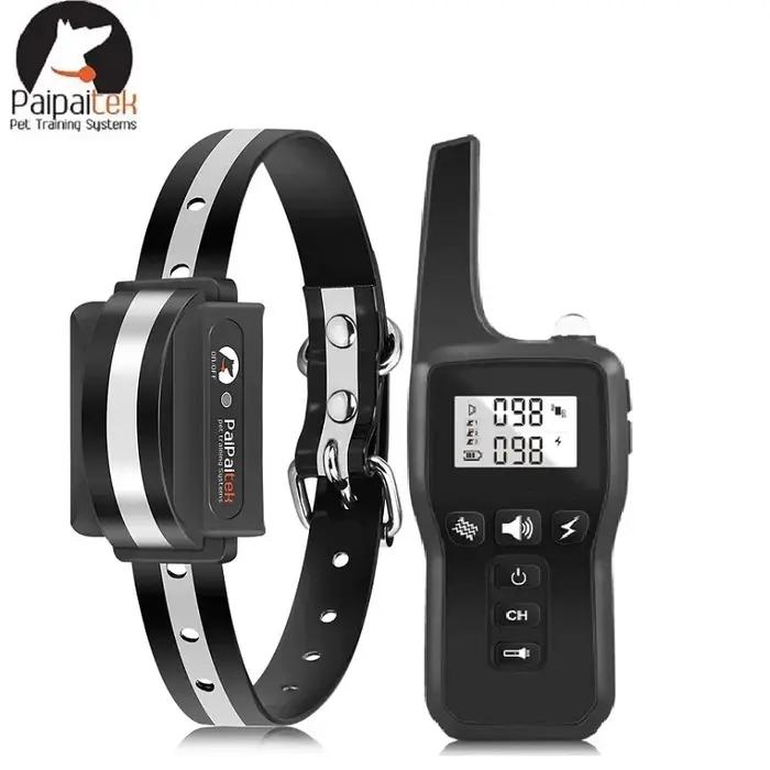 Collier de dressage pour chien, étanche à distance, Rechargeable, noir, réfléchissant, TPU, 1000M, é