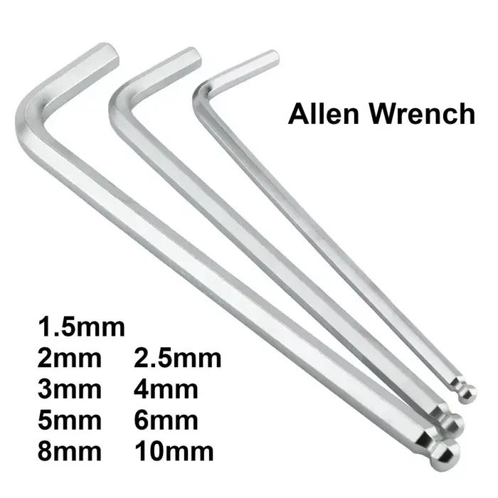 La clé Allen professionnelle 1,5 mm 2 mm 2,5 mm 3 mm 4 mm 5 mm 6 mm 8 mm 10 mm est disponible