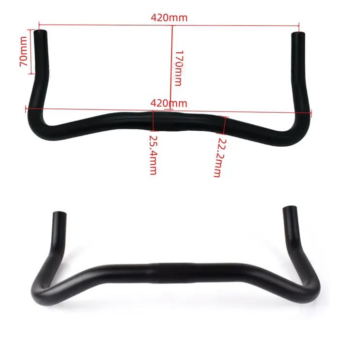 Repose-guidon de vélo en alliage d'aluminium, barre courbée, 22.2x25.4x420mm, piste de vélo à vitess