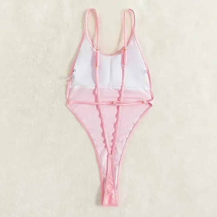 Maillot de bain une pièce sexy dos nu pour femmes - String découpé pour plage et piscine