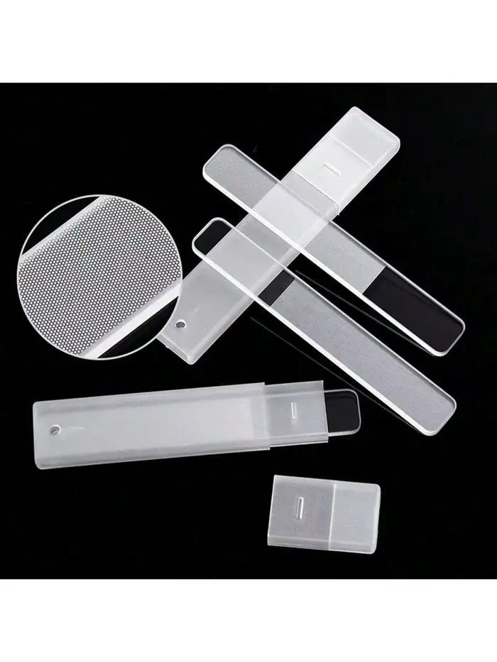 Limes à ongles en verre Nano, 3 pièces, ponçage professionnel, polissage, lime à ongles transparente
