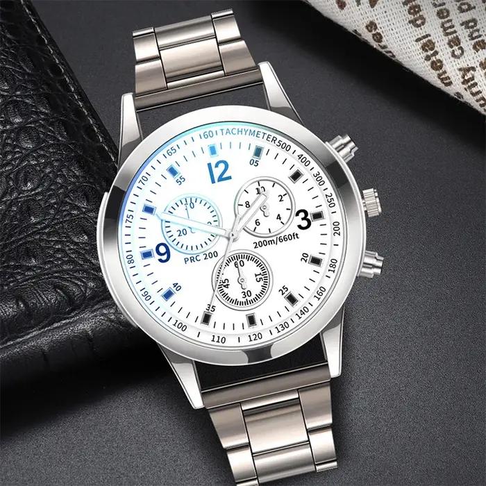 1/2 pièces montres d'affaires pour hommes montre à Quartz avec Bracelet en acier pour hommes de mode avec Bracelet (boîte non incluse)