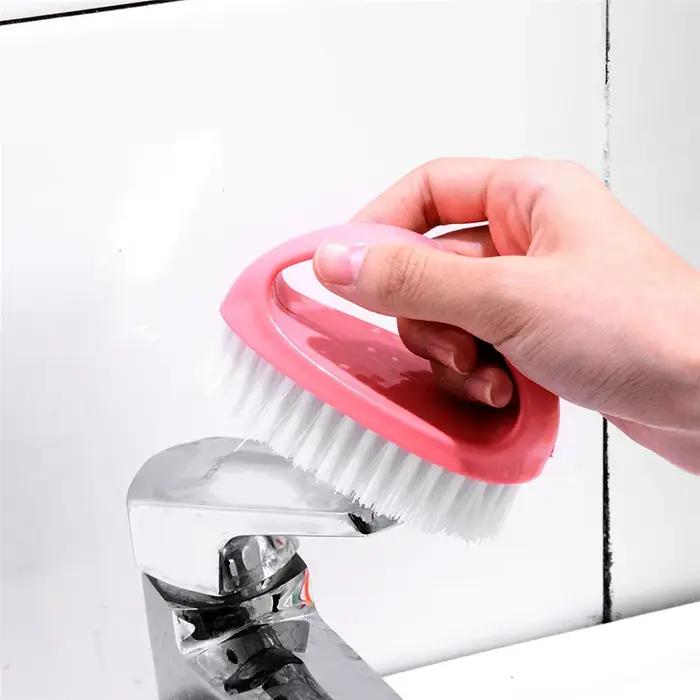 Brosse de nettoyage colorée pour travaux ménagers, outil de nettoyage multifonctionnel en forme d'œu
