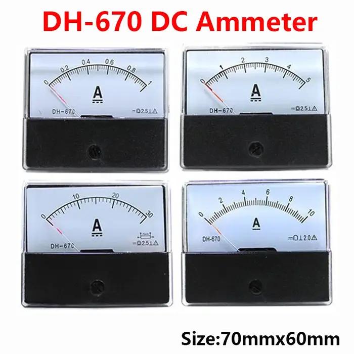 Anlog ampèremètre DH-670 ampèremètre cc jauge de courant panneau ampèremètre testeur de courant ampè