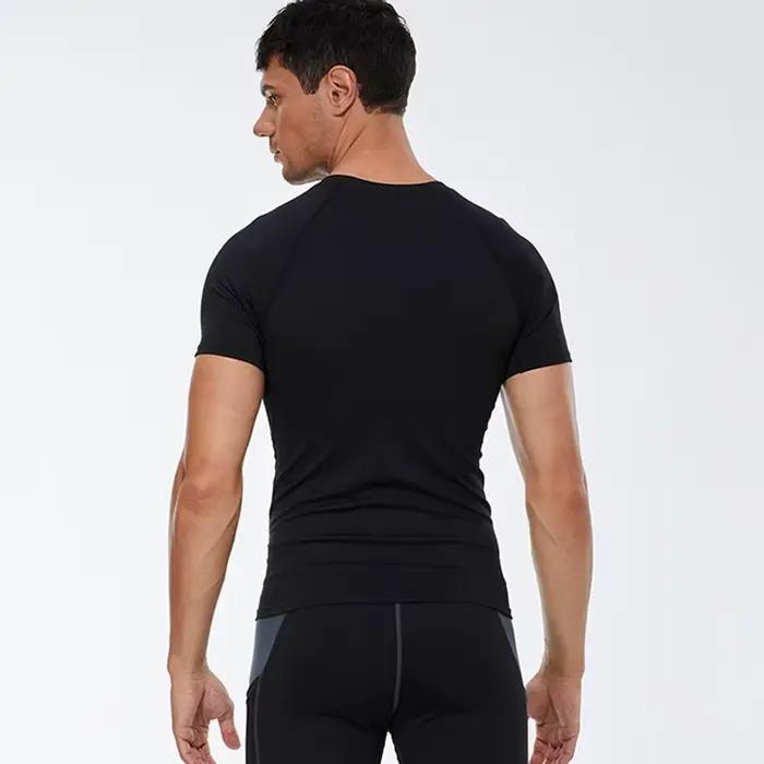 T-shirt de compression pour hommes été - Séchage rapide et élastique pour course et sport