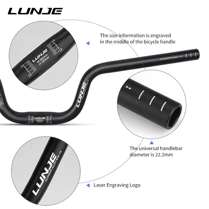 Guidon VTT Hirondelle Alliage Aluminium 25.4mm - Hauteur Réglable 0-190mm - 580/600/620mm