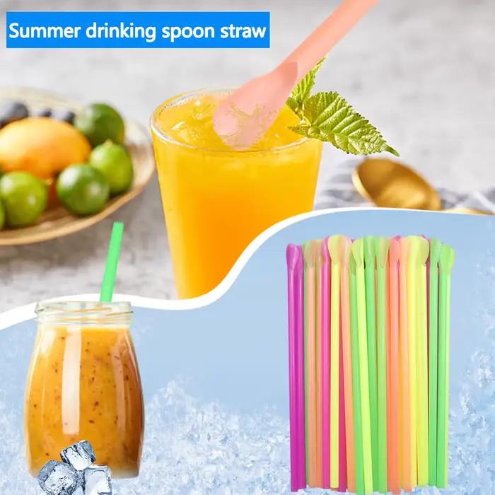 Pailles en Forme de Cuillère pour Boire Milkshake, Fournitures de ixd'Anniversaire, pour Bar, Vente