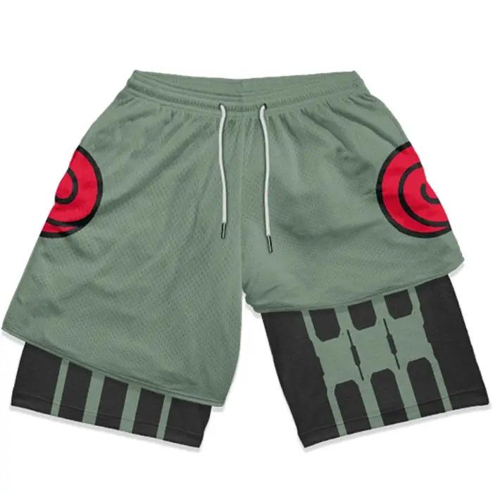 Short de Performance Anime 2 en 1 pour hommes et femmes, Short de sport, Manga, impression 3D, maill