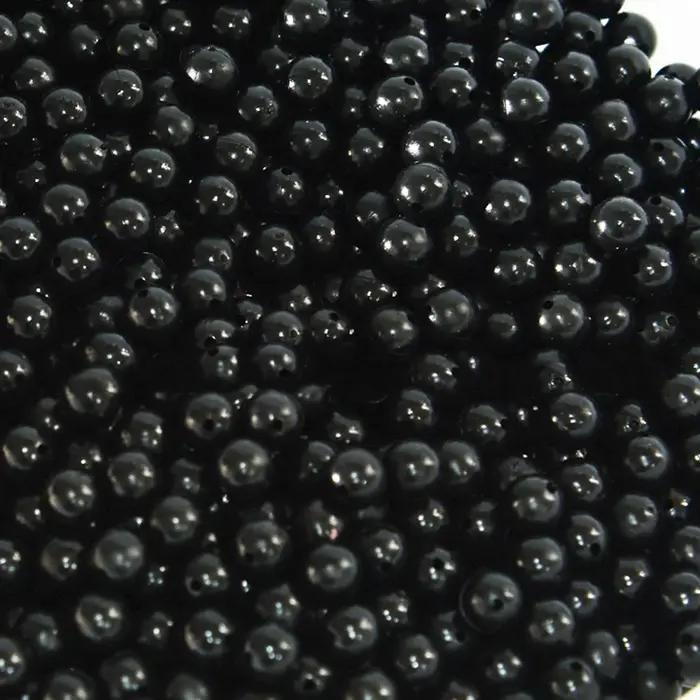 Lot de 100 perles de pêche de 3mm à 8mm, bouchon d'espace noir rond, haricots durs souples, leurres