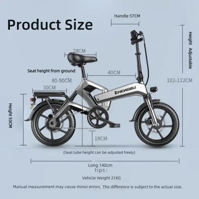 Vélo Électrique Pliable Homme Adulte 2 Sièges Puissance 400W Tension 48V Plaçable Pour Famille Occasions Spéciales Sorties Nature Visites Ville