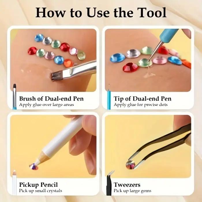 Strass en MSI de résine pour l'artisanat, gemmes à dos plat non correctif, stylo à choisir, pince à