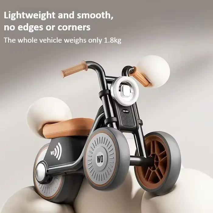 Vélo d'équilibre musical pour enfants avec lumières colorées et musique intégrée pour améliorer l'équilibre et la coordination des tout-petits occaions de jeu en plein air
