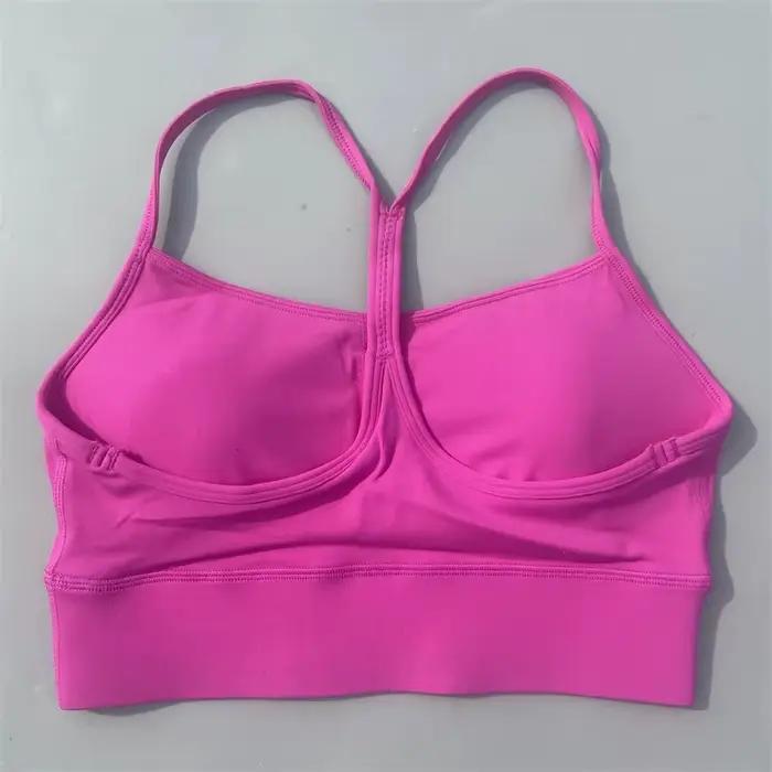 Soutien-gorge de Fitness en forme de Y pour femmes, couleur unie, doux, dos croisé, collants, gilet