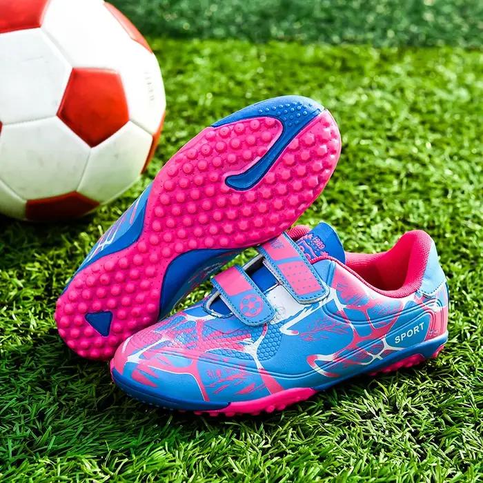 Bottes de football antidérapantes pour enfants avec crampons de gazon - Chaussures d'entraînement et futsal