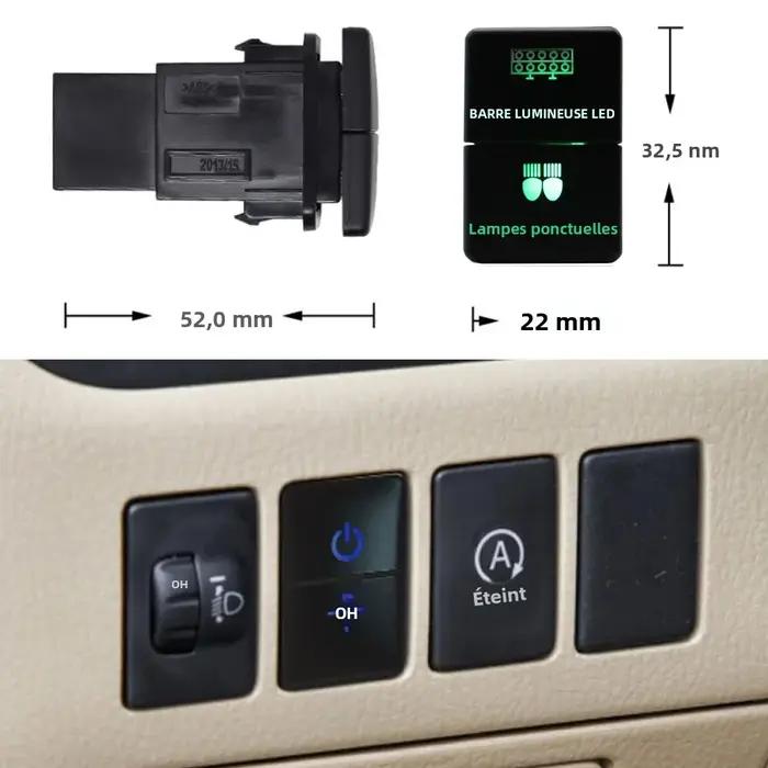 Interrupteur à double bouton-poussoir 12V rétroéclairé pour Toyota 4Runner Hilux Prado RAV4 occasion spéciale conduite nuit sécurité confort