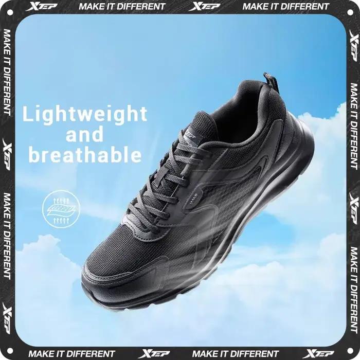 Chaussures course homme maille respirante - Baskets sport marathon - Modèle hiver noir blanc