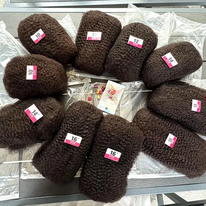 10-18 pouces 4C Afro crépus en vrac Extensions de cheveux humains sans trame 30 ou 50 g/paquet brési