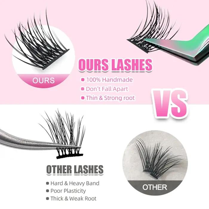 YUANZHIJIE-Extensions de cils naturels segmentés en grappe, beauté moelleuse russe, maquillage de ha