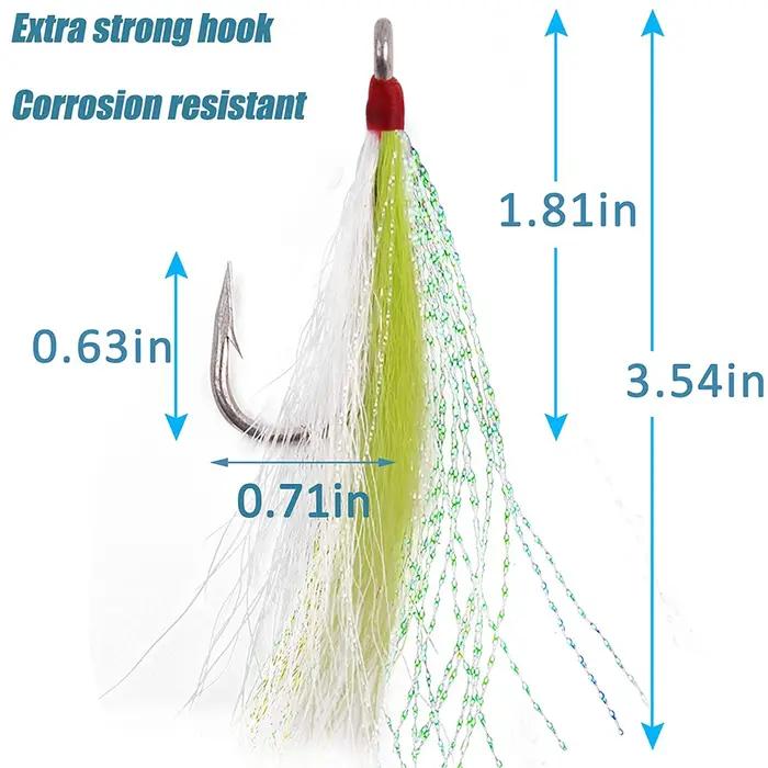 8 pièces/4 pièces Bucktail Teasers crochet de pêche leurres de pêche en eau salée plate-forme en aci