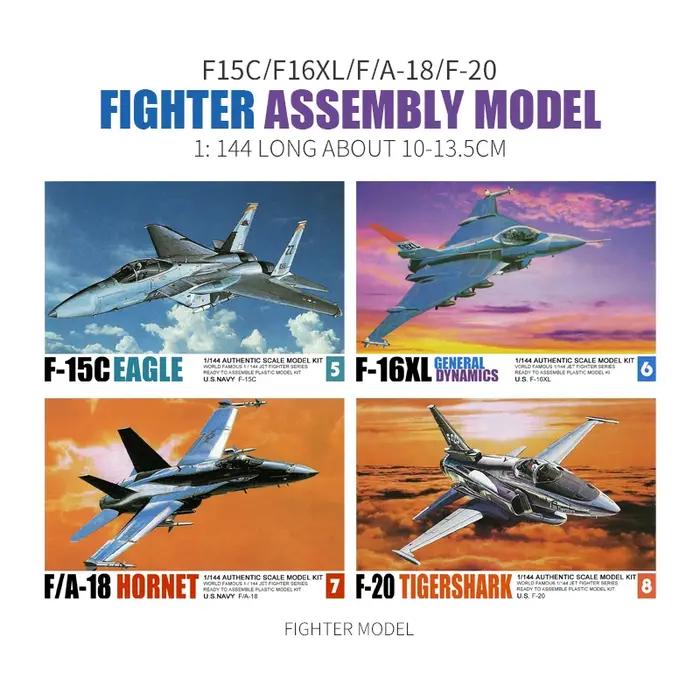 Modèle de chasseur assemblé 1/144, modèle de Simulation militaire F-14 F-15 F/A-18