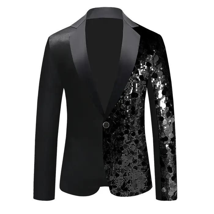 Nouvelle veste de costume de luxe à sequins pour homme, blazer tendance pour chanteur, bar, KTV, per