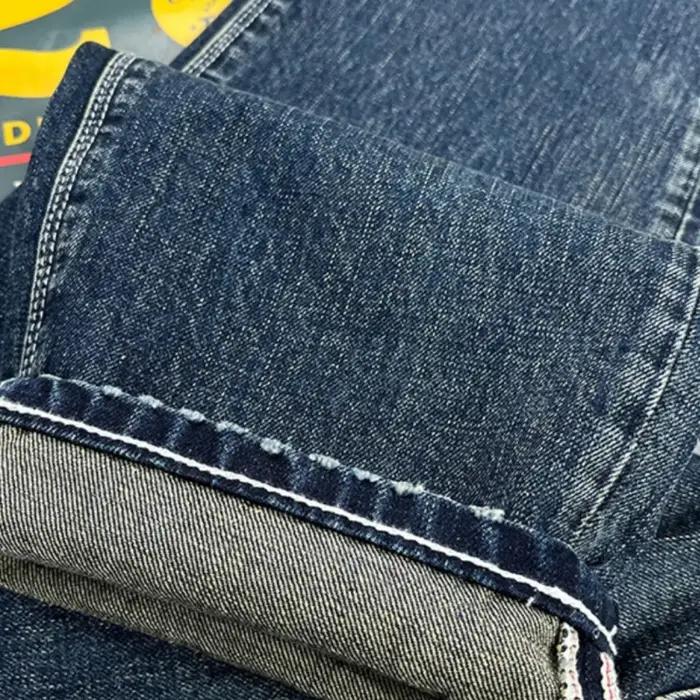 Jean lourd à jambes droites pour hommes, pantalon tendance américain rétro kaki, lavage bleu, vieux