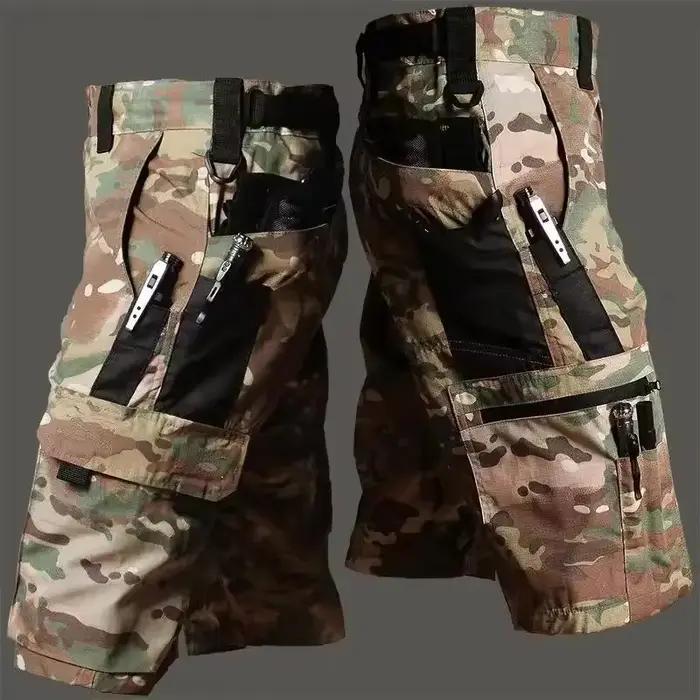 Pantalon de travail militaire vert pour hommes, short d'entraînement de Camouflage de couleur unie,