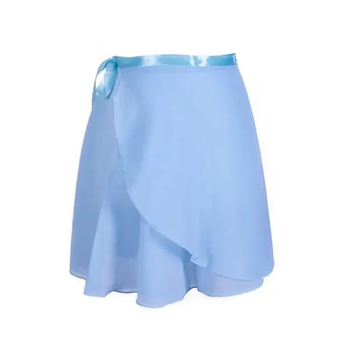 Adulte mousseline de soie ballet tutu danse jupe femmes filles gymnastique jupe portefeuille formati