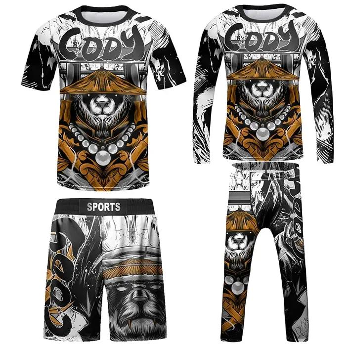 Maillot de Compression MMA pour enfants, BJJ Rashguard, ensemble de vêtements pour bébés filles, T-s