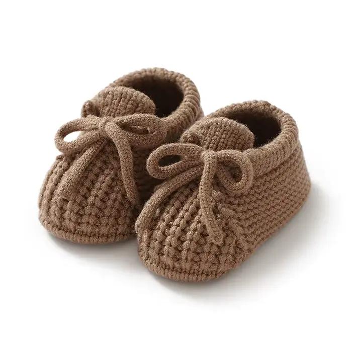 Chaussures de bébé tricotées pour nouveau-né de 0 à 18 mois, accessoires de vêtements chauds pour no