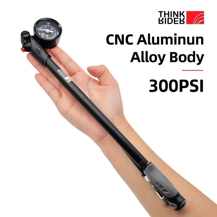 ThinkRider pompe à air de vélo Portable haute pression 300psi avec jauge pour fourche et Suspension