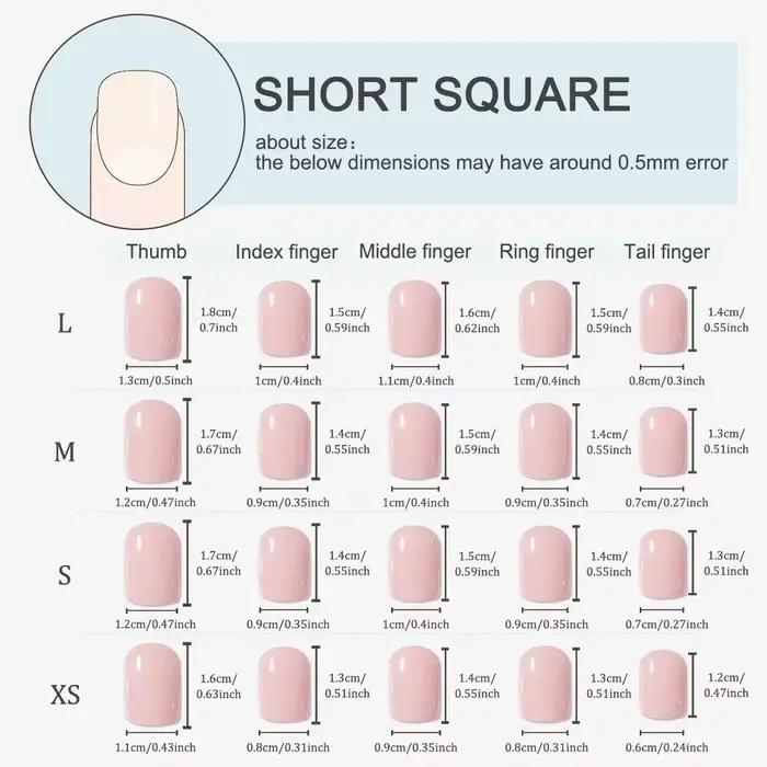 10 pièces presse à la main sur les ongles court carré pastèque étoile-lune couverture complète ongle