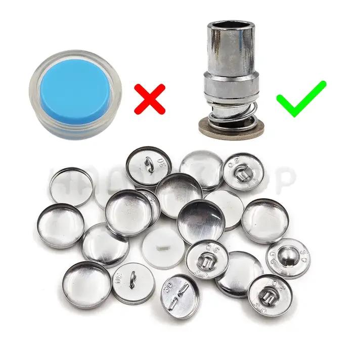 100 pièces ensembles/lot #16-60 bricolage boutons en tissu faits à la main forme de pain rond tissu