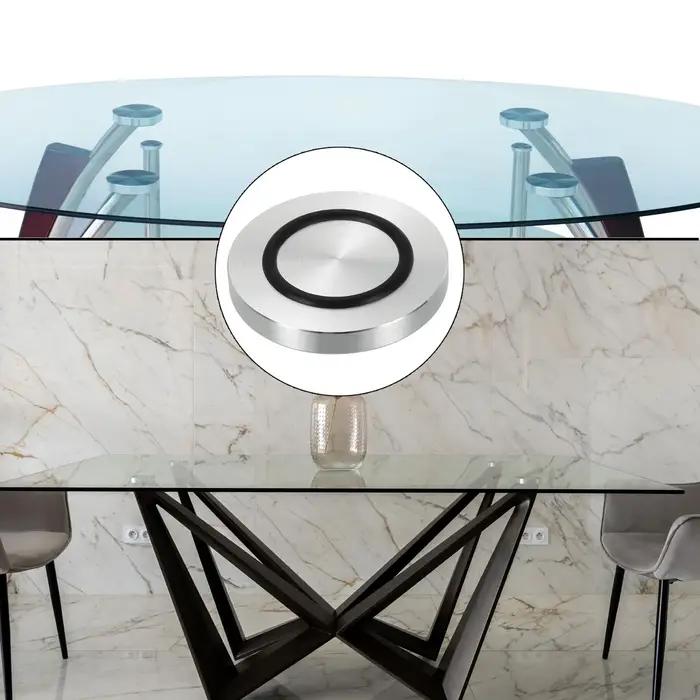 Disque circulaire en aluminium de 40/50/60mm de diamètre, adaptateur supérieur en verre M8, pieds de