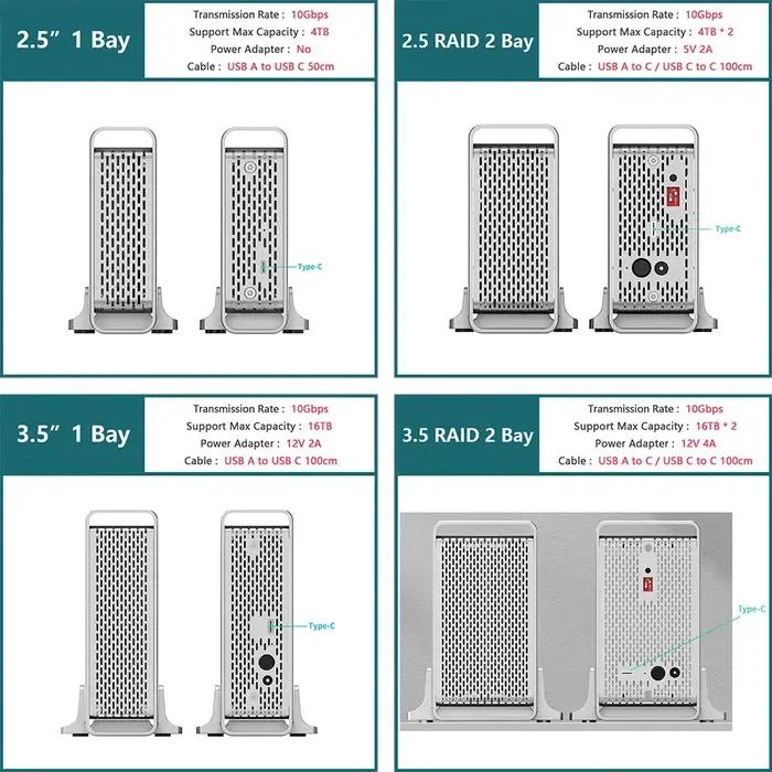 Yottamaster HOT 2.5 pouces boîtier de disque dur HDD SSD SATA3.0 5Gbps 10Gbps boîtier de disque dur