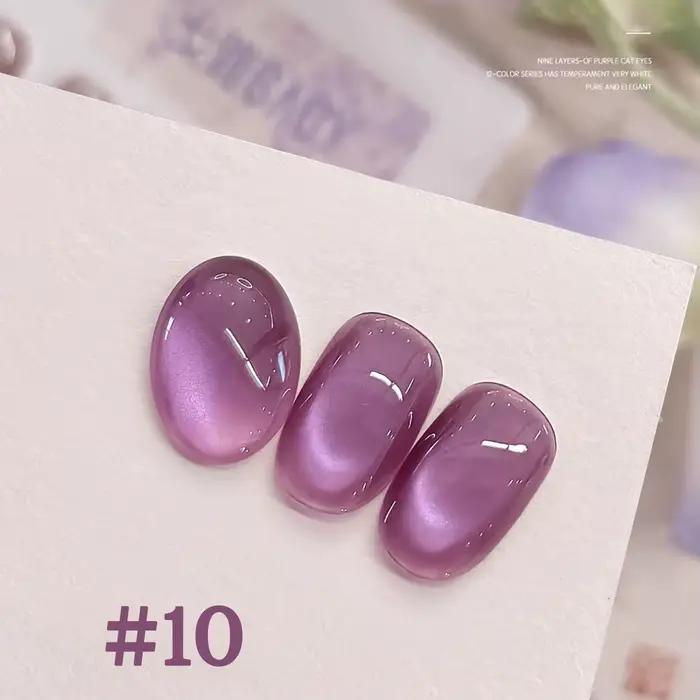 1-12 pièces TC populaire violet oeil de chat vernis à ongles Gel ensemble UV Gel tremper les ongles