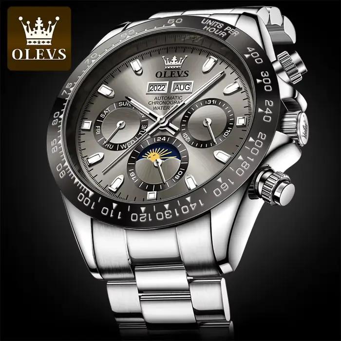 OLEVS 6654 montre de luxe pour hommes chronographe automatique mécanique montre-bracelet étanche lum