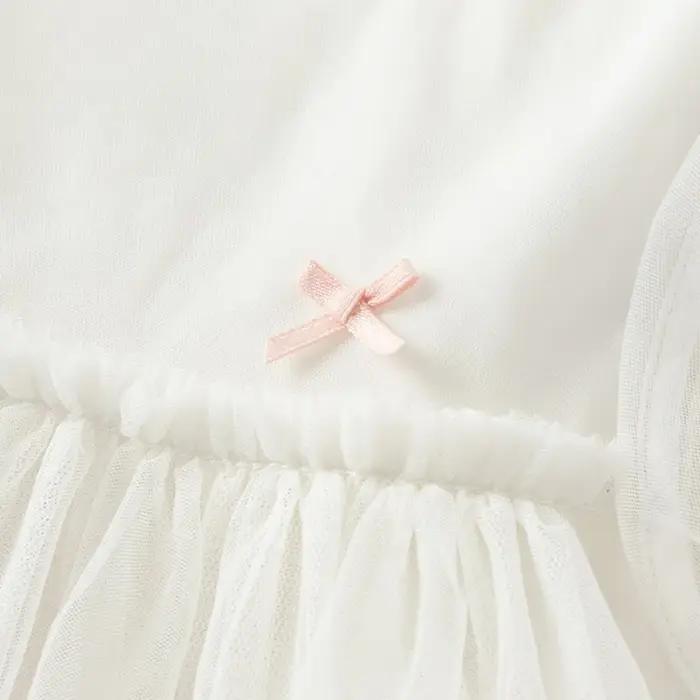 Dave Bella robe élégante pour les filles automne printemps enfants coton charme dentelle maille robe
