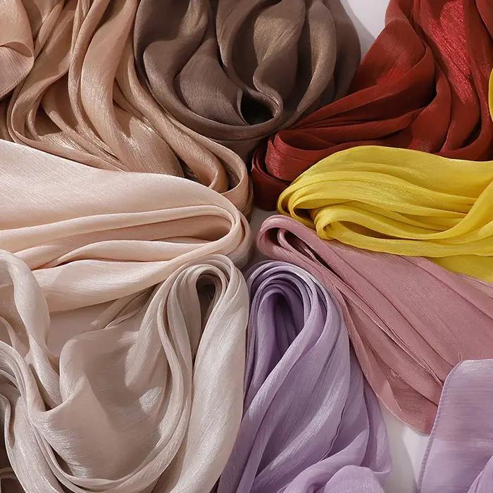 Hijabs en mousseline de soie de qualité supérieure pour femmes, voile turban doux et long, écharpes