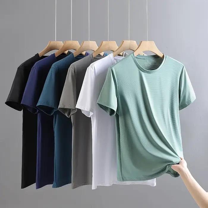 Ice inj-T-shirt de sport décontracté à haute élasticité pour hommes, haut de sport de plein air resp