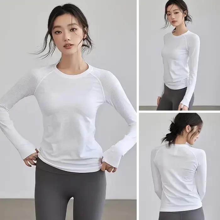 Haut de yoga ultra-léger sans coutures avec trous pour les pouces - Séchage rapide, évacuation de l'