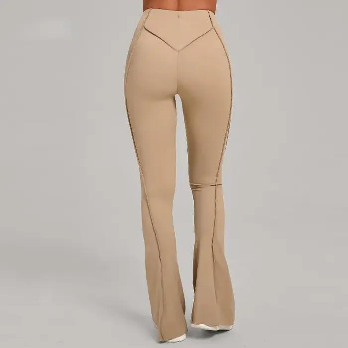 Pantalon évasé de Yoga pour femmes, jambes larges, moulant, levage des hanches, danse, taille haute,