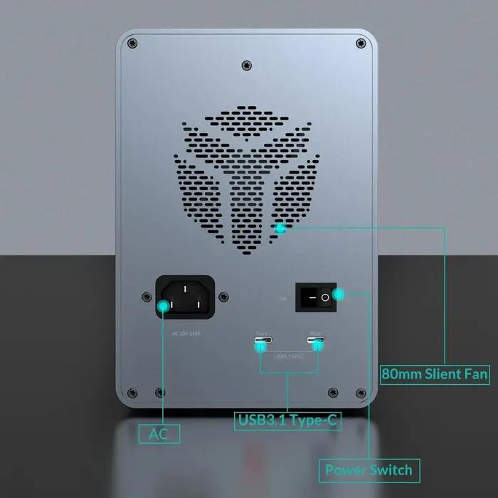 Boîtier de disque dur Yottamaster 5 baies USB3.1 (GEN2) type-c boîtier de disque dur externe prise e