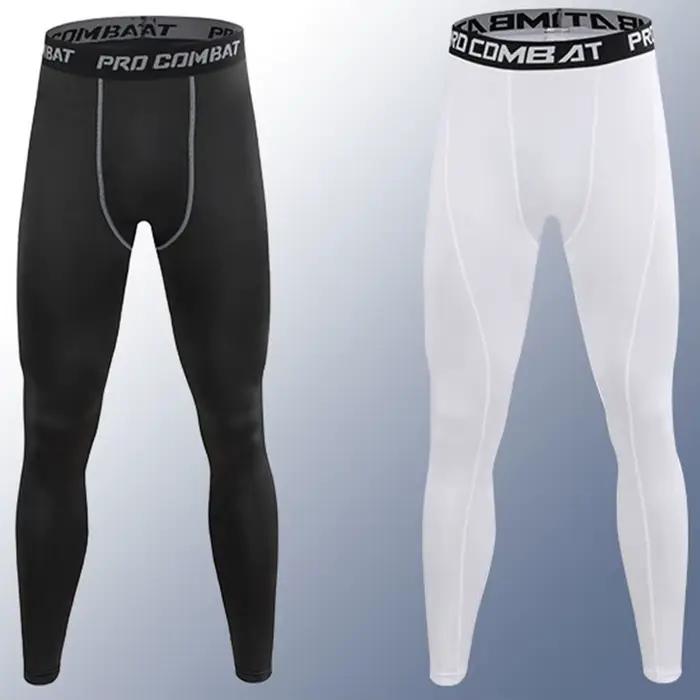 Leggings serrés de Compression pour hommes, pantalons de course, de sport, d'entraînement, de Joggin