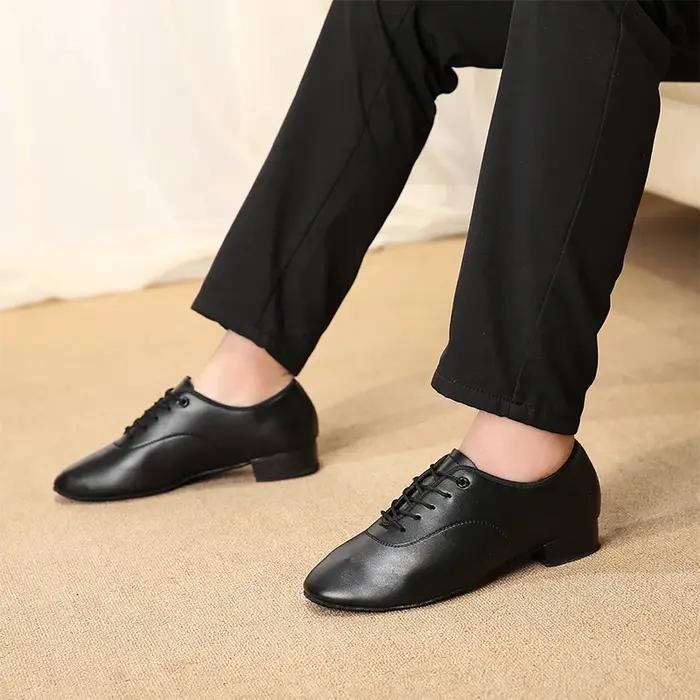 Chaussures de danse latine professionnelles homme - Tango salsa jazz talon 2.5 cm