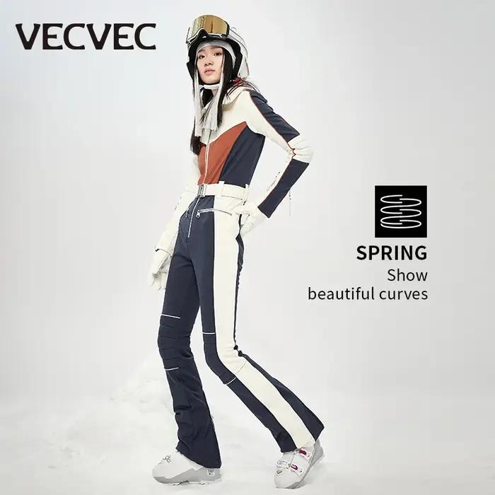 VECVEC – combinaison de Ski pour femme, vêtement respirant, coupe-vent, imperméable, bavoir, pour la