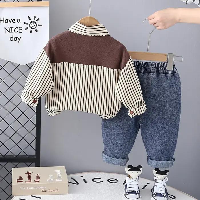 Nouveau printemps automne bébé vêtements costume enfants garçons à manches longues chemise pantalon